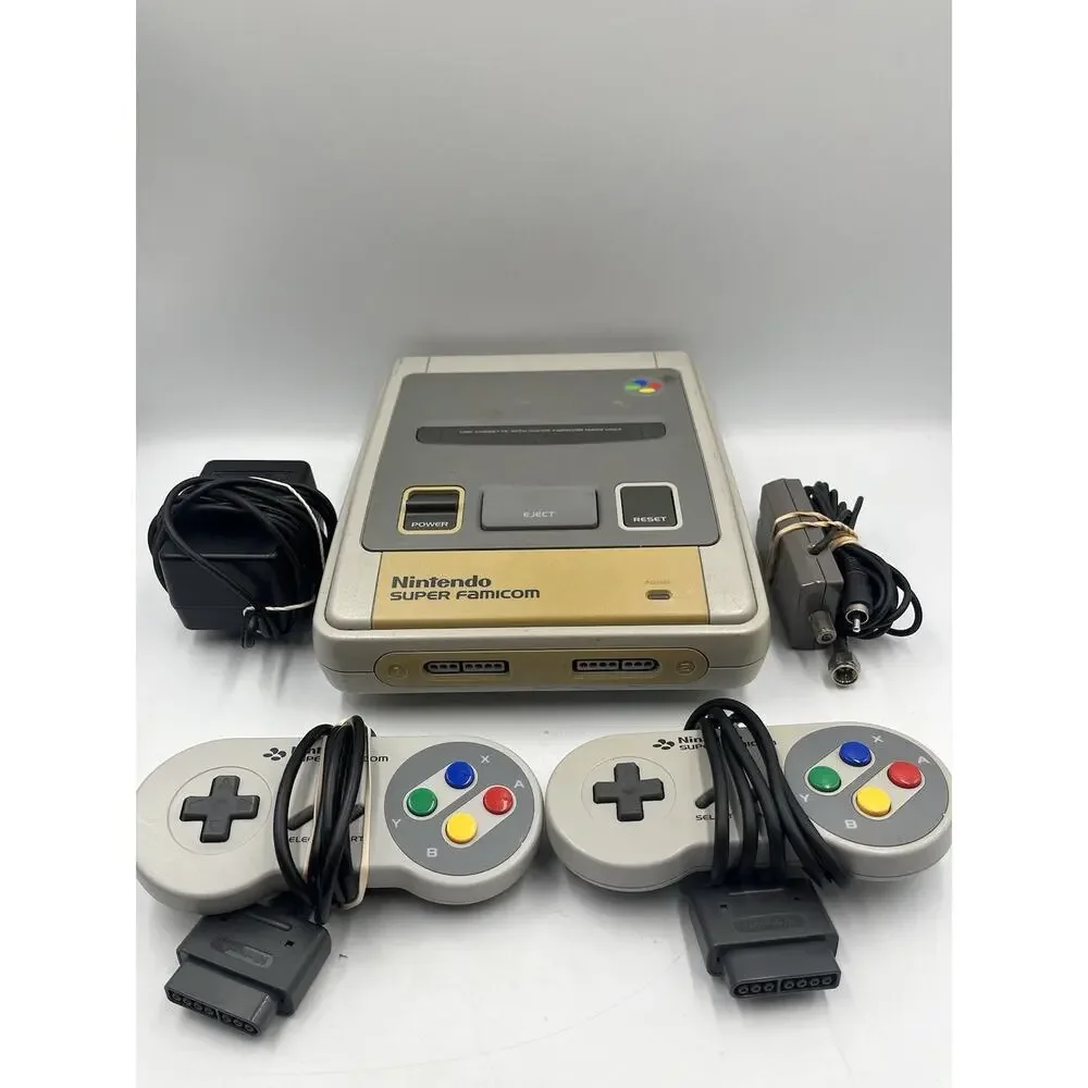 Super Famicom Console SHVC-001 Japan Tested and Working 2 Controllers + Cords
